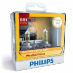  Philips Галогенная автомобильная лампа H27 881 Philips Weather Vision (2шт.)